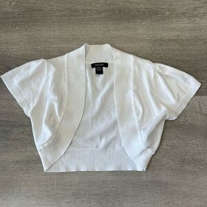 MAJORA white cropped cardigan outer cover up